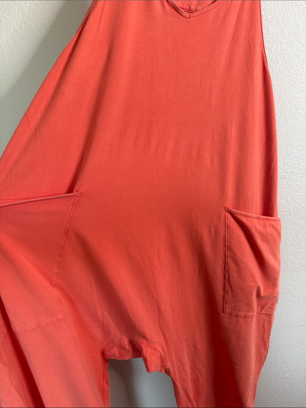 Free People Hot Shot onesie Coral Jumpsuit with Pockets women’s large - Picture 3 of 5